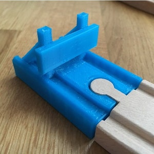 Endstop Buffer Stop Track piece compatible with Brio or Wooden Train Track | 3D-printed enhancement for Wooden Train Set