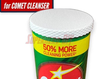FLEXIBLE Lid for Comet Cleanser | Fits snugly on powder cleanser can | Cover for Comet, Bar Keepers Friend, Ajax, or Bon Ami cans