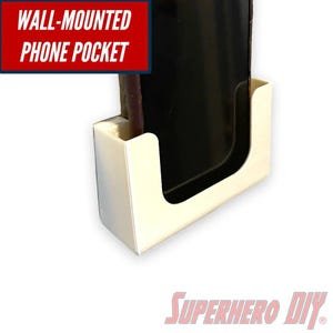 Potty Pocket Phone Holder | Wall Mounted Phone Bracket for when you're taking care of business! Comes with Command strips!