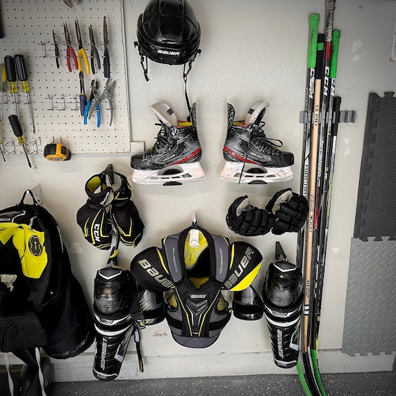 Hockey Pants or Shoulder Pads Wall Mount Hockey Gear Storage Solution -   Canada