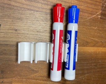 Dry Erase Marker Holder | Wall Mount for 2, 4 or 8 Dry Erase Markers or similar size markers | Comes with command strip!