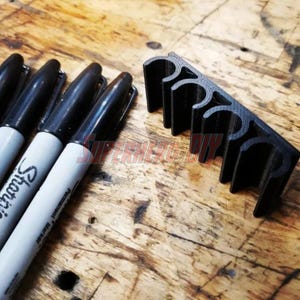 Marker Holder for Sharpie Permanent Markers | Sharpie Organizer Wall Mount | 4 or 8 Marker Holder for Shop and Craft Room