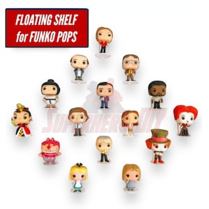 Floating Shelf for Funko Pop Figures | Wall Display Stand for 4", 6", or Jumbo | Great for small figures | Command strips included