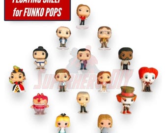 Floating Shelf for Funko Pop Figures | Wall Display Stand for 4", 6", or Jumbo | Great for small figures | Command strips included