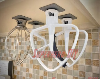 4-PACK Attachment Mounts for Stand Mixer | 4-PACK Space Saving Undermount Holders WITH Command Strips