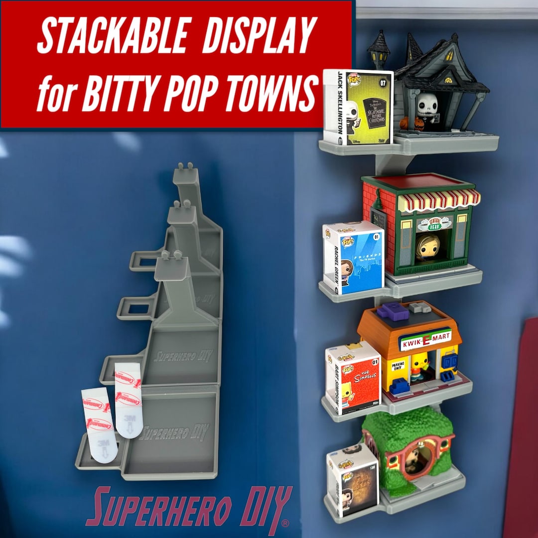 STACKABLE Floating Shelf for Bitty Pop Towns Easily Display Your Bitty Pop Towns With Other ...