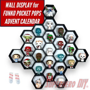 Honeycomb Wall Display for Funko Advent Calendar - Display up to 24 Pocket Pops!