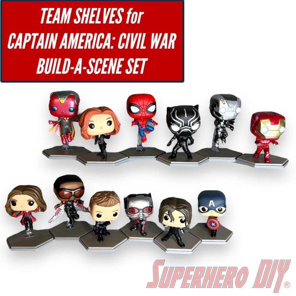 Funko POP! Civil War フィギュア 7体セット Team Shelves for Captain America: Civil War Build-a-scene Funko