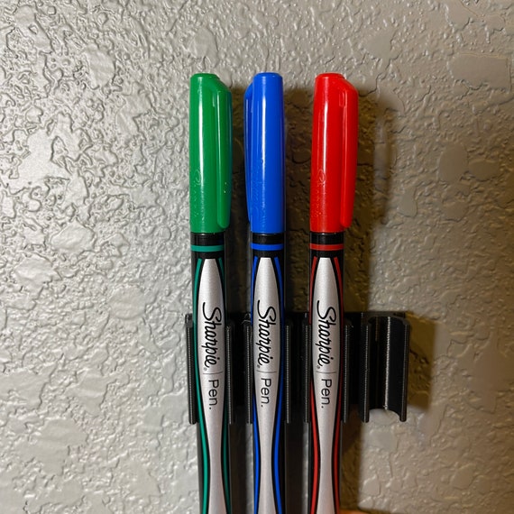 Marker Holder for Sharpie FINE Permanent Markers Side Mount 4 or 8 FINE  Sharpie Pens Simple Marker Organizer 