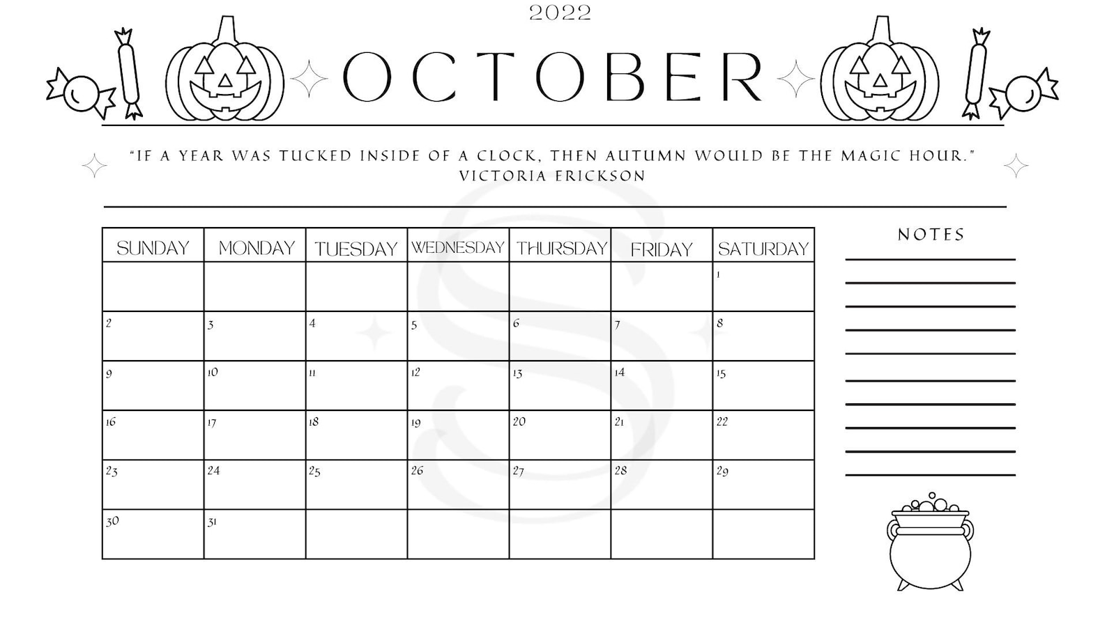 Fall Printables Fall Coloring Pages Monthly Calendar - Etsy