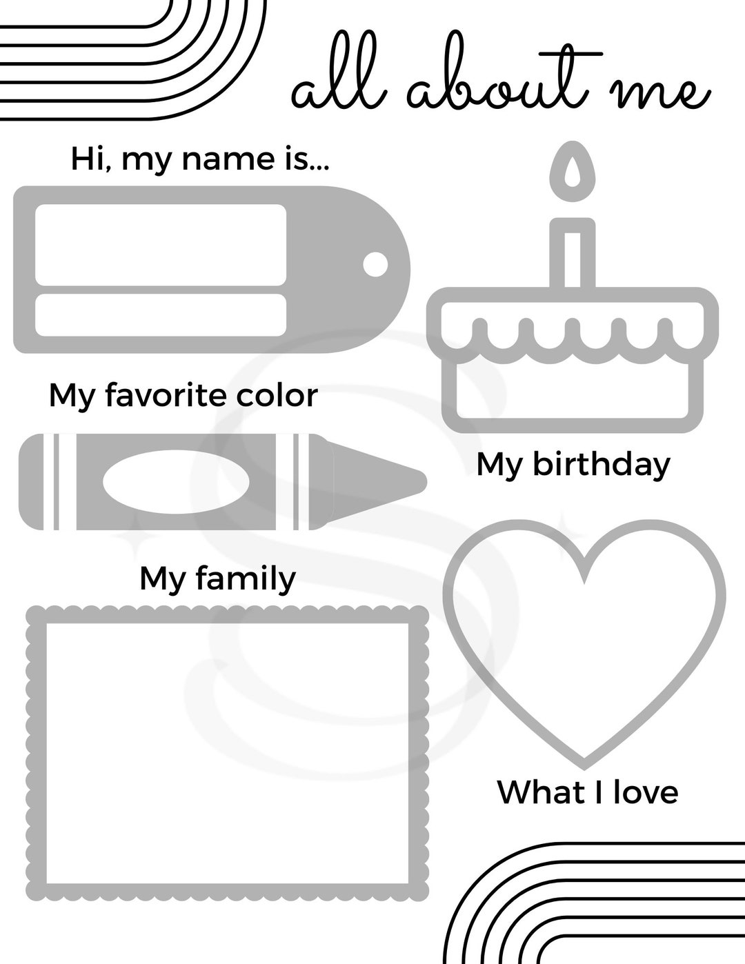 All About Me Worksheet