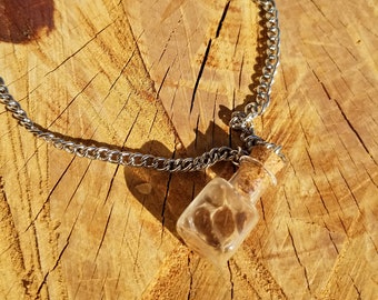 Timber Rattlesnake Shed Bottle Pendant Necklace