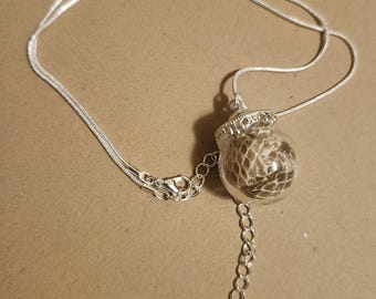 Real Western Diamondback Shed Globe Pendant Necklace