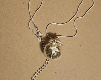Real Western Diamondback Rattlesnake Vertebra Globe Pendant Necklace