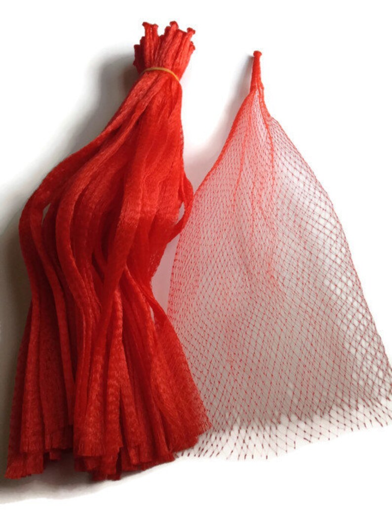100pcs 15 Red top open reusable nylon poly mesh net bags Etsy