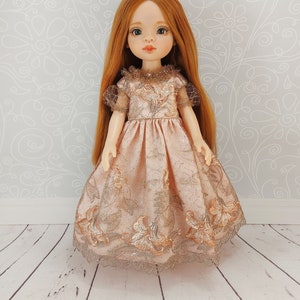 Clothes dress for dolls Paola Reina hand-sewn from cotton and lace