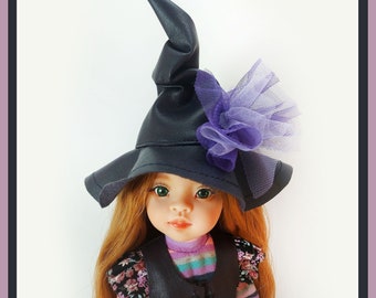 PDF pattern  Witch hat for a Little Darling doll and Paola Reyna for a head with a diameter of 22-24 cm, made of cotton fabric