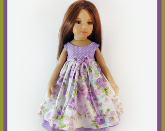 Pattern and phototuorial of a dress for a Little Darling doll. PDF, made of cotton fabric