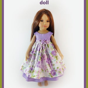 Pattern and phototuorial of a dress for a Little Darling doll. PDF, made of cotton fabric