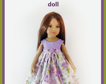 Pattern and phototuorial of a dress for a Little Darling doll. PDF, made of cotton fabric