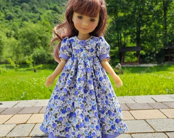 Evening elegant dress  for Ruby Red Dolls, hand-sewn from cotton