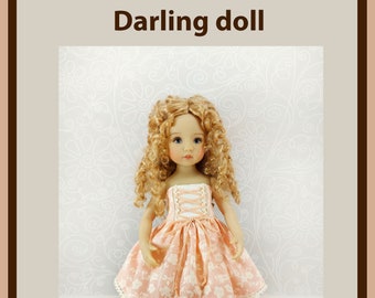 Pattern and phototuorial of a dress for a Little Darling doll. PDF, made of cotton fabric