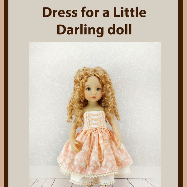 Patron et phototutorial d'une robe pour poupée Little Darling, en tissu coton