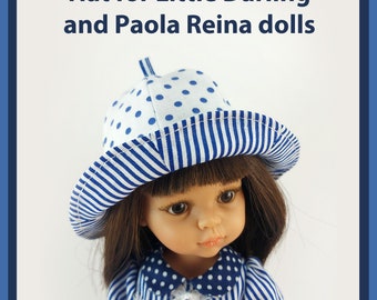 Patrón PDF gorro y fototutorial para muñeca Little Darling y Paola Reyna para una cabeza de 22-24 cm de diámetro, confeccionados en tela de algodón