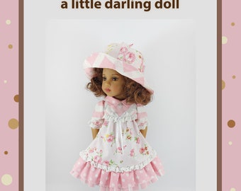 PDF Pattern and phototuorial of a dress for a Little Darling doll., made of cotton fabric
