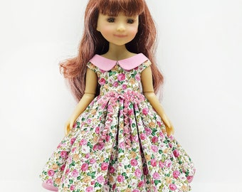 Evening elegant dress  for Ruby Red Dolls, hand-sewn from cotton