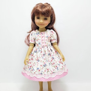 pink dress  for Ruby Red Dolls, hand-sewn from cotton