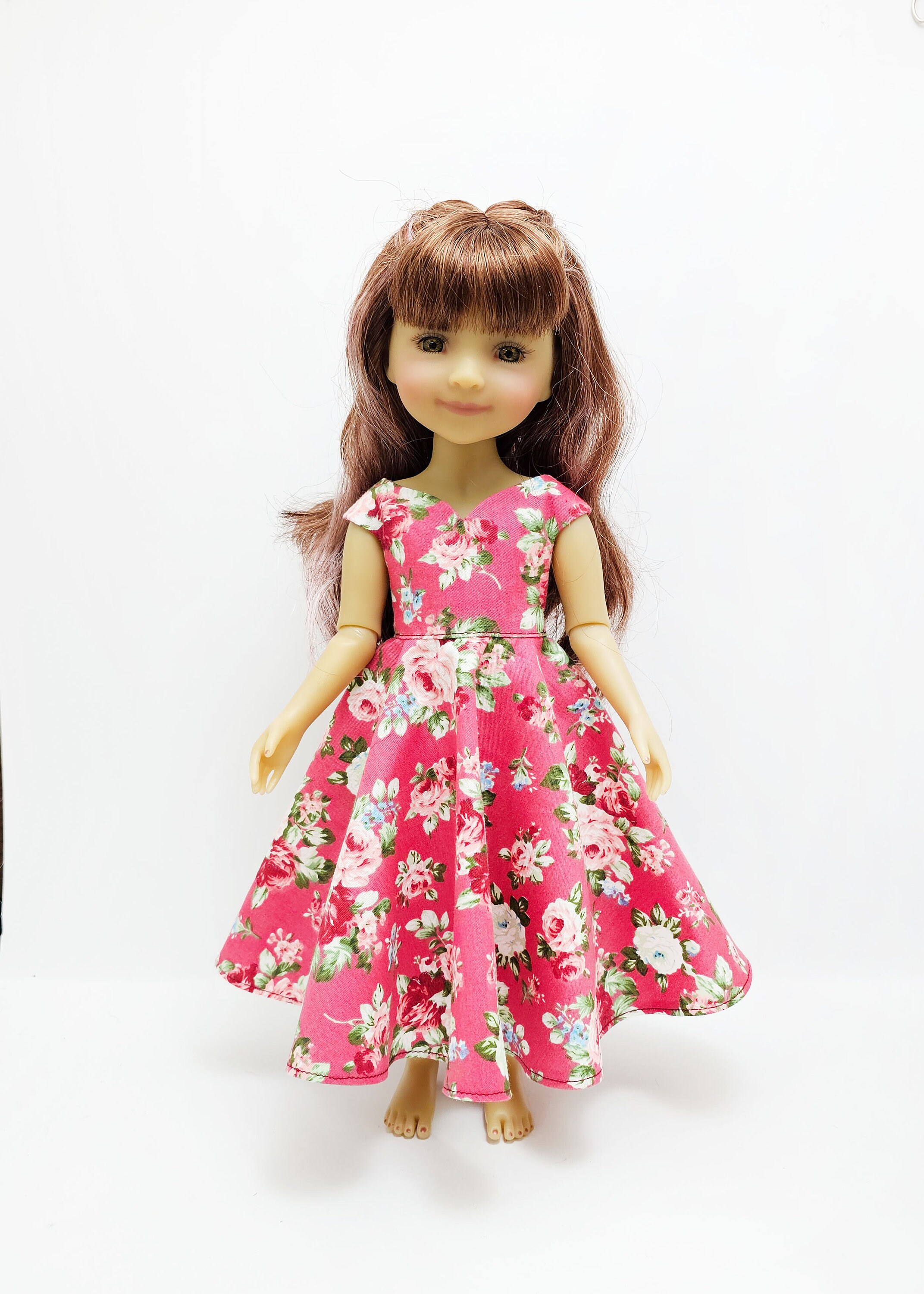 Turquoisedress  for Ruby Red Dolls, hand-sewn from cotton