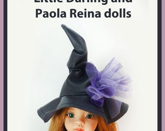 PDF pattern  Witch hat for a Little Darling doll and Paola Reyna for a head with a diameter of 22-24 cm, made of cotton fabric