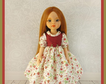 Pattern and phototuorial of a dress for a Paola Reina doll. PDF, made of cotton fabric