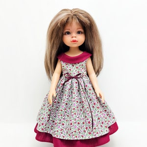 Clothes dress for dolls Paola Reina hand-sewn from cotton and lace