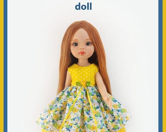 PDF-Muster und Fotoanleitung eines Kleides für eine Paola Reina aus Baumwollstoff