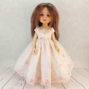 Clothes dress for dolls Paola Reina hand-sewn from cotton and lace