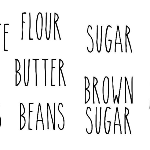 Pantry Words Rae Dunn inspired SVG/DXF/PNG file