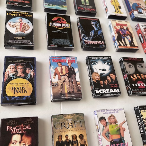 Retro VHS 90's Movies Mini Magnets Classic Cult Movies VHS Tape Covers Fridge Refrigerator Magnet Cinephile Birthday Gift Decor Anniversary