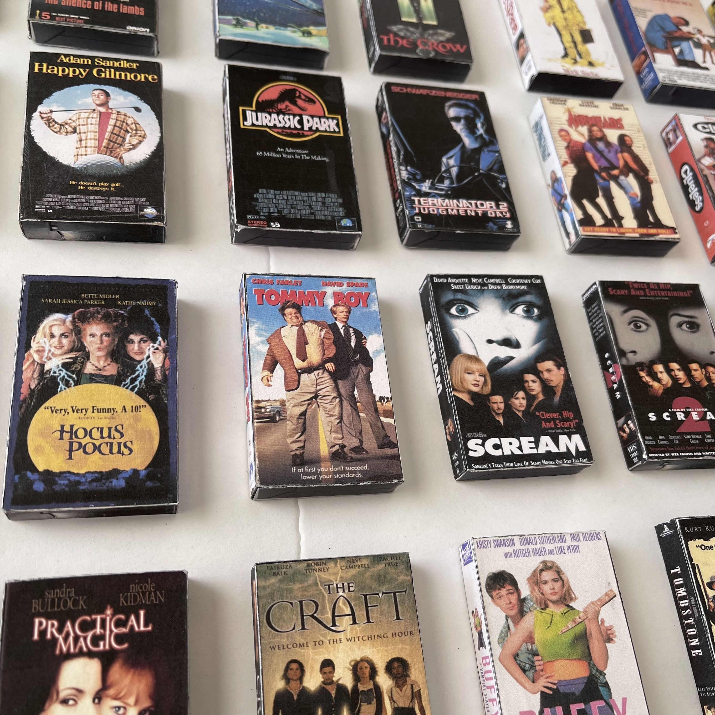 Retro VHS 90's Movies Mini Magnets Classic Cult Movies VHS Tape