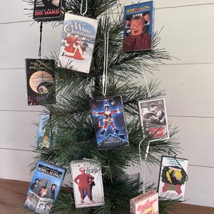 Mini VHS Christmas Movie Ornament Holiday Favorites Classic Cult Movies VHS Tape Covers Cinephile Birthday Christmas Secret Santa Gift Idea