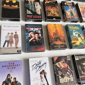 Retro VHS 80&#39;s Movies Mini Magnets Classic Cult Movies VHS Tape Covers Fridge Refrigerator Magnet Cinephile Birthday Anniversary Gift Decor