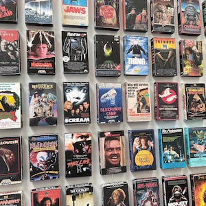 Retro VHS Mini Magnets Horror Movie Classic Cult Movies VHS Tape Covers Fridge Refrigerator Magnet Cinephile Birthday Anniversary Gift Decor