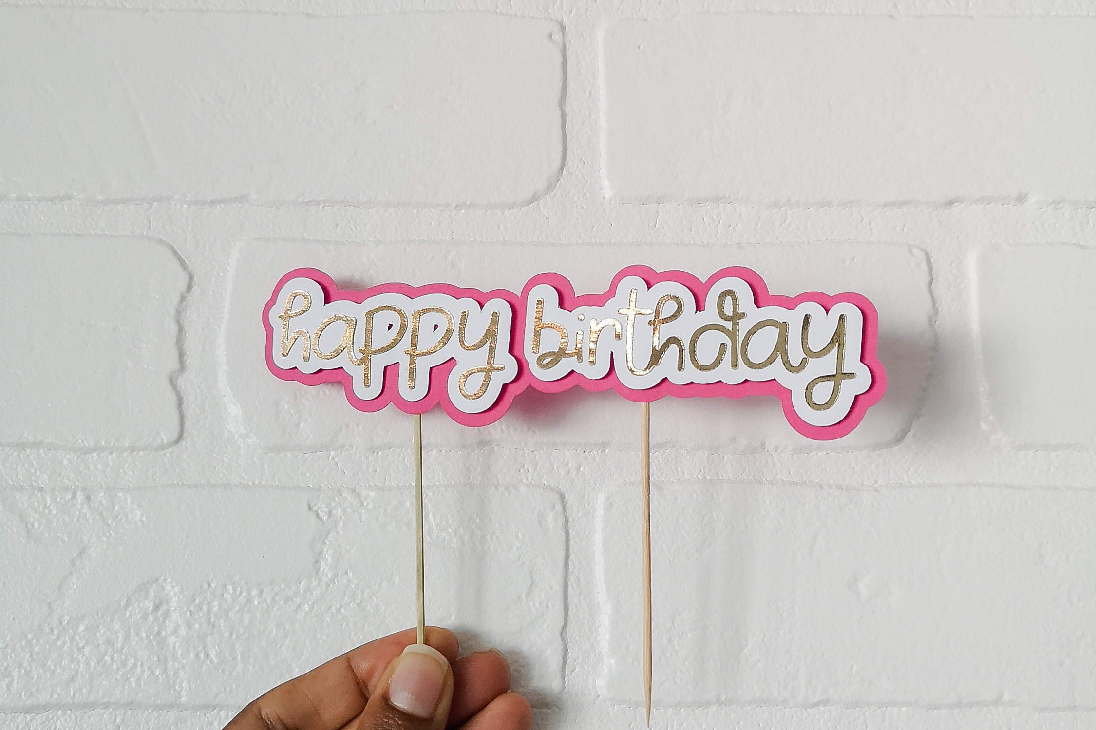 Happy Birthday Cake Topper Paper Topper Birthday Party Etsy