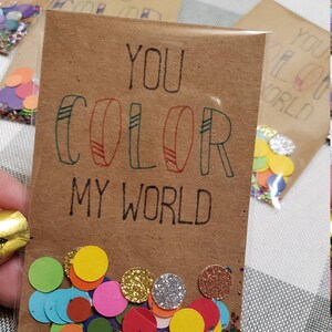 U KLEUR mijn World Confetti Pakketten, Confetti Card, Care Pakket voor vriend in quarantaine, promotionele gift, pakket insert, Happy Mail