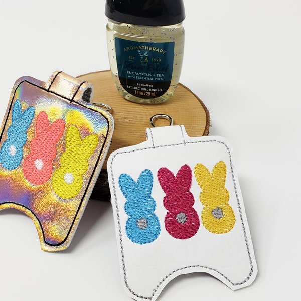 Bunny Sanitizer Holder, Easter Basket Stuffer, Travel Hand Sanitizer Keychain, Sanitizer Case, Diaper Bag Accessories, Gift for New Mom