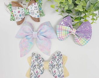 Easter Hair Bow, Spring Hair Bow, Easter Gifts for Kids, Baby Shower Gift for Baby Girl, Mom and Me Matching Outfit, Spring Accessories