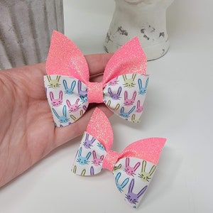Easter Bunny Bow Dolly and Me Set, Matching Doll Outfit, Doll Bow, Mini Me Doll, Bows for Toddlers, Gift for Toddler Birthday, Doll Clothes