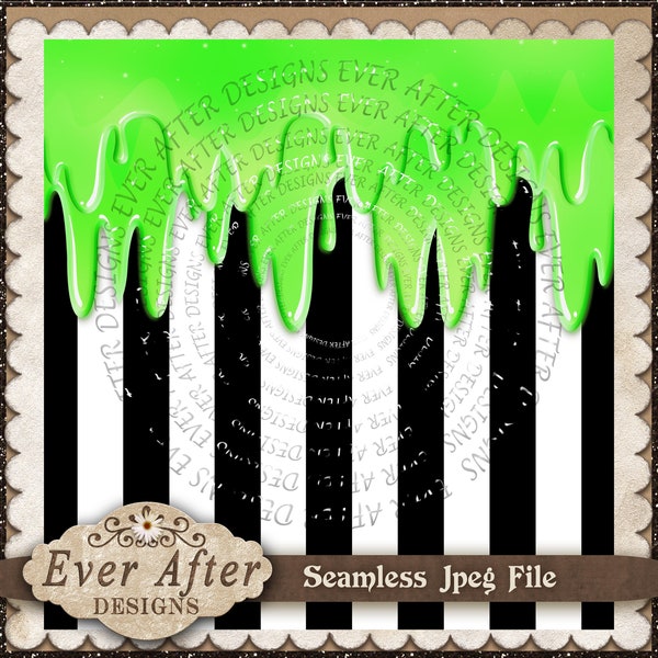 12x12 Seamless Fabric  Halloween trick or treat beetle juice slime drip Seamless  digital download file pattern design