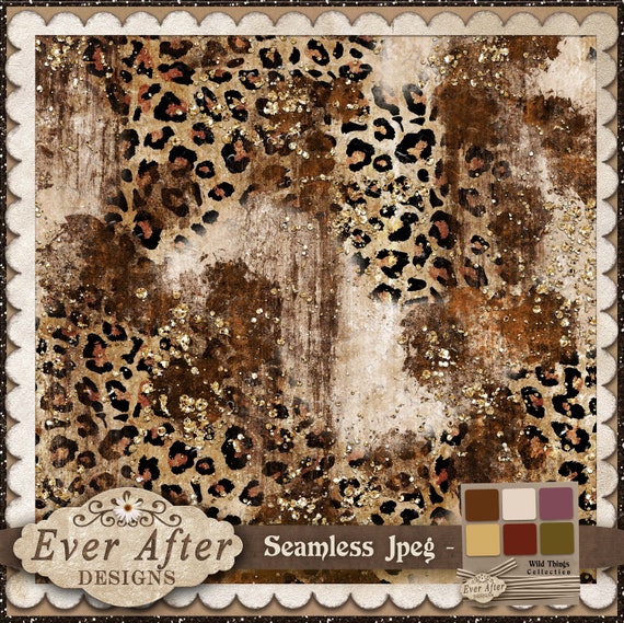 Seamless Gold Glitter Cheetah Leopard Wild Animal Print | Etsy